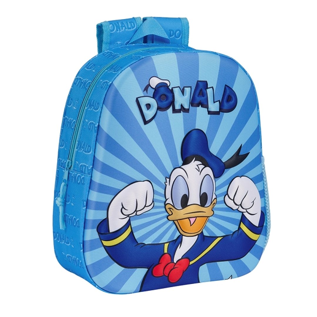 Safta Donald Mochila 3D - Asa de Mano - Portabotellas Lateral - 27x33x10cm - Color Azul 1