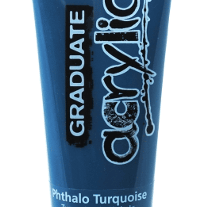 Daler Rowney Graduate Pintura Acrilica - Tubo de Plastico - 120ml - Color Turquesa Ftalo 1