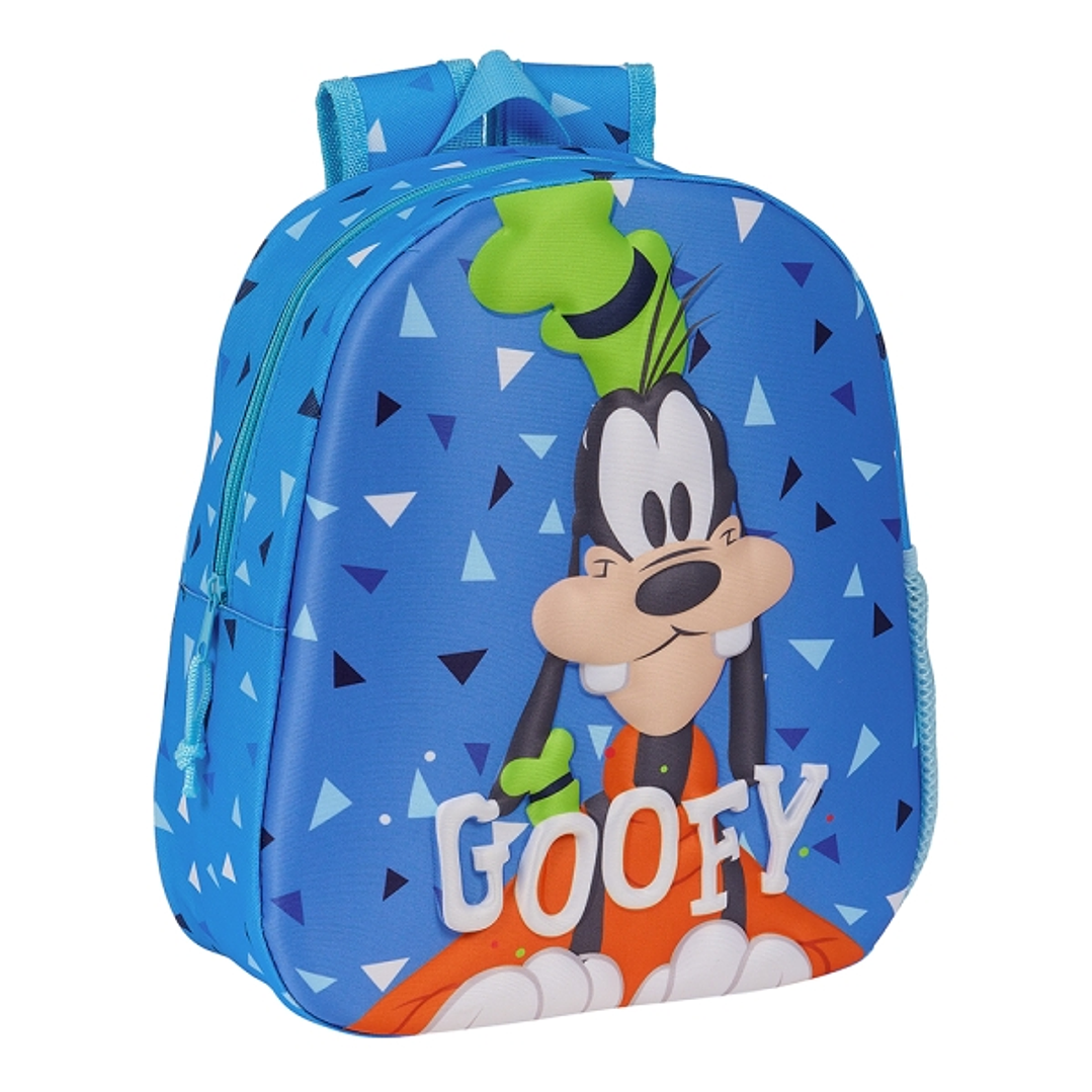 Safta Goofy Mochila 3D de 8.64L - Portabotellas - Tarjeta de Identificacion Personal - Hombreras Acolchadas - 27x33x10cm - Color Azul 1