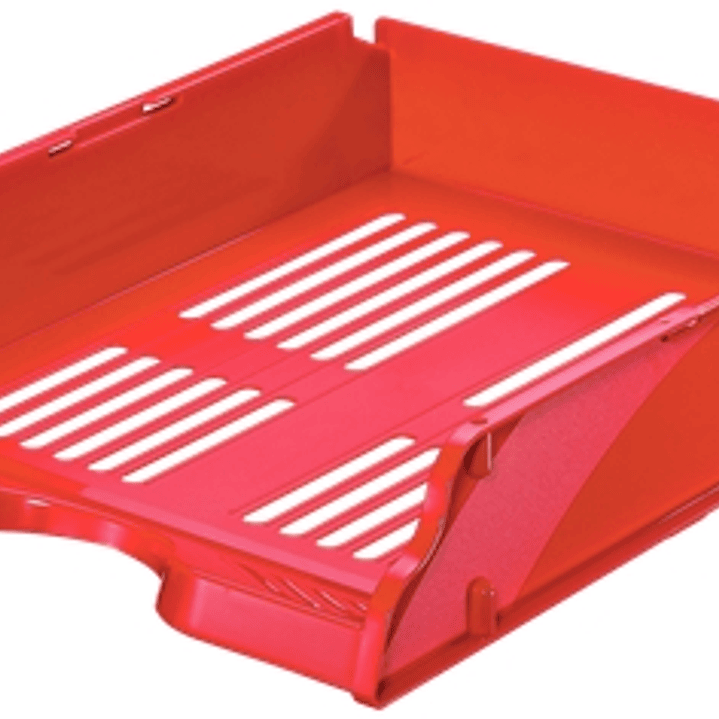 Esselte Transit Bandeja Portadocumentos - Formato Vertical o Escalonada A4 - Espacio para Etiqueta Identificativa - Color Rojo 1