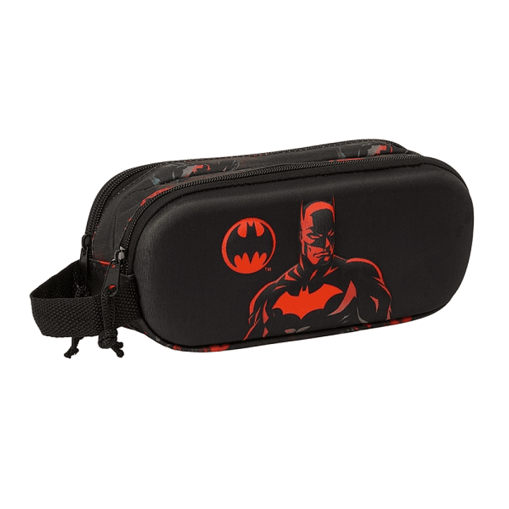 Safta Batman Estuche Portatodo 3D - 2 Compartimentos - Asa de Mano - 21x8x6cm - Color Negro 1