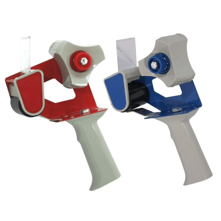 Bismark T-15 Precintadora para Rollos de hasta 50mm de Ancho - Cuchilla de Acero Templado - Empuñadura Ergonomica - Colores Rojo y Azul Aleatorios 1