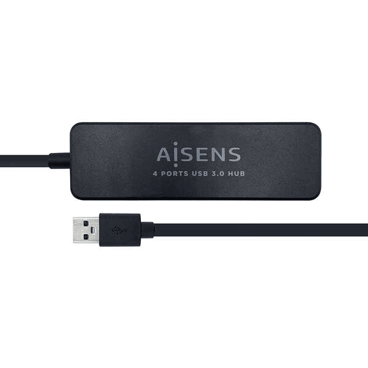 Aisens HUB USB 3.0 - Tipo A Macho a 4xTipo A Hembra - 30cm - Color Negro 1