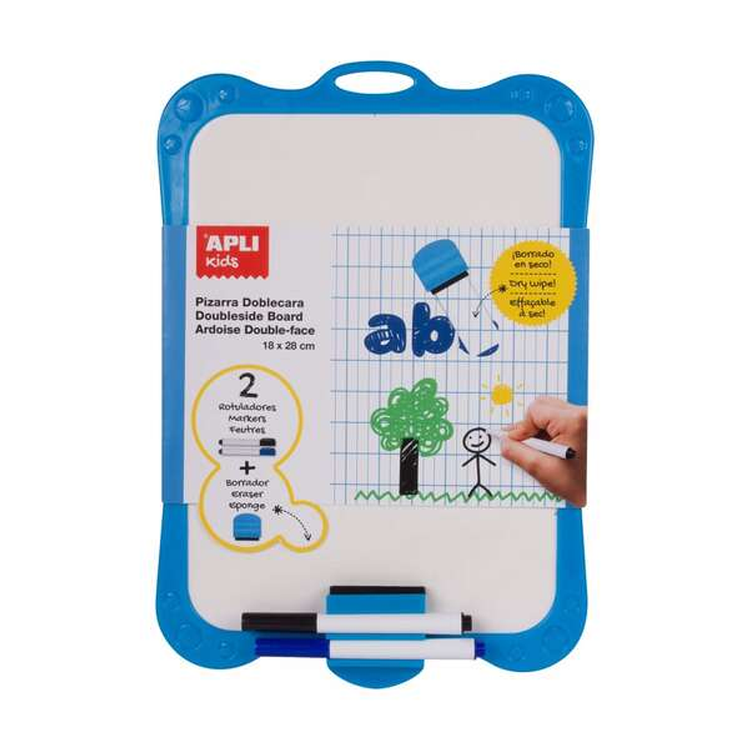 Apli Pizarra Blanca Rigida con Borrador y Rotuladores - Tamaño 180 x 280 mm 1