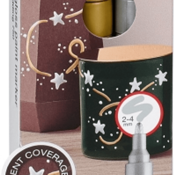 Edding 750 Pack de 3 Rotuladores Permanentes - Punta Redonda - Trazo entre 2 y 4 mm. - Tinta Opaca - Secado Rapido - Colores Blanco, Plata y Oro 1