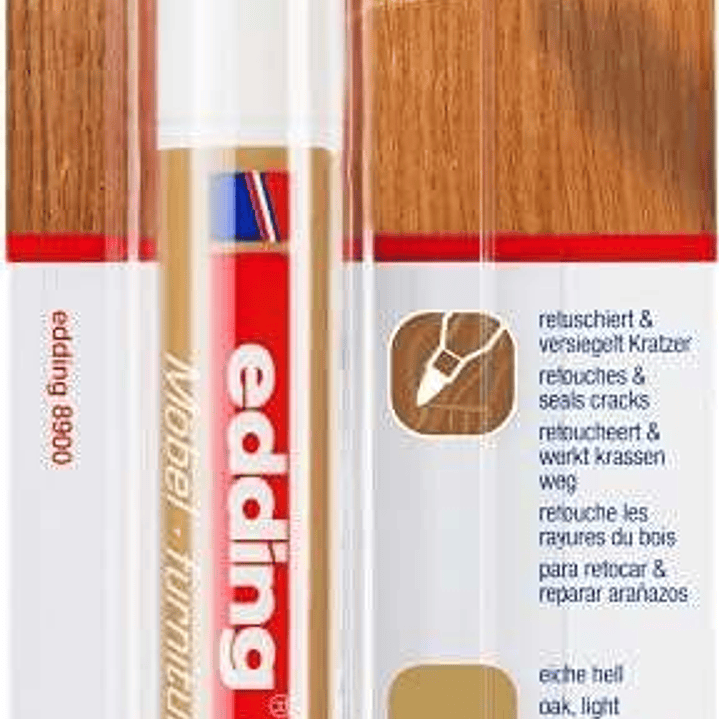 Edding 8900 Rotulador Permanente para Muebles - Punta Redonda 1.5-2mm - Resistente a la Luz - Secado Rapido - Color Roble Claro 1