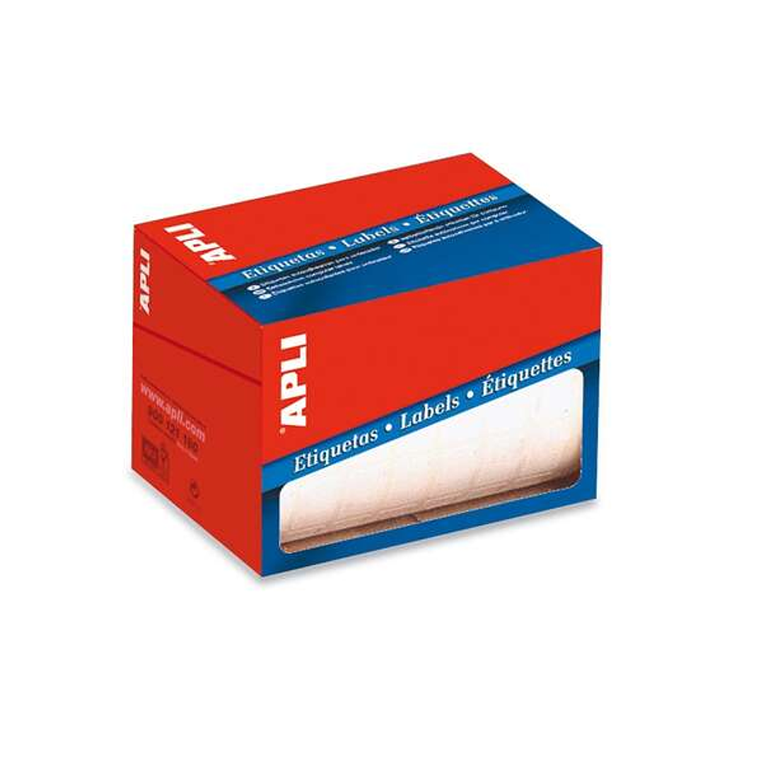 Apli Rollo de 2000 Etiquetas Permanentes 19x40mm - Color Blanco 1