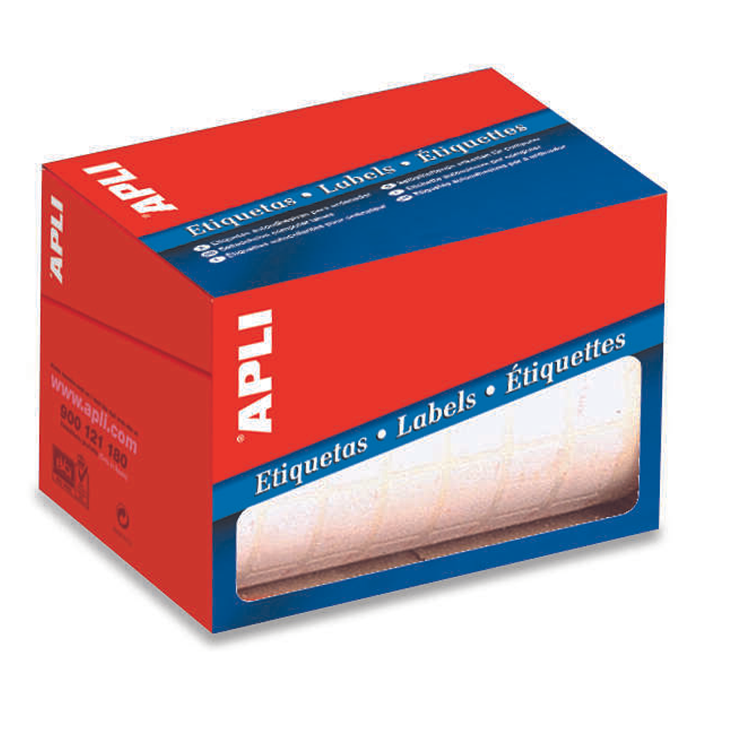 Apli Rollo de 600 Etiquetas Blancas Permanentes 34.0 x 67.0mm 1