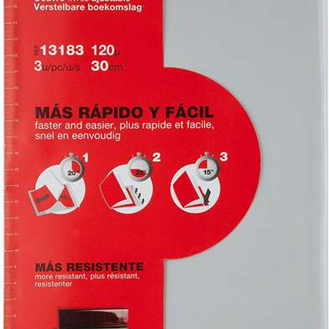 Apli Pack de 3 Forros de Libros con Solapa Ajustable 290 mm - PVC - Forra en 3 Pasos 1