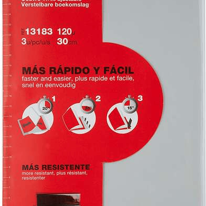 Apli Pack de 3 Forros de Libros con Solapa Ajustable 290 mm - PVC - Forra en 3 Pasos 1