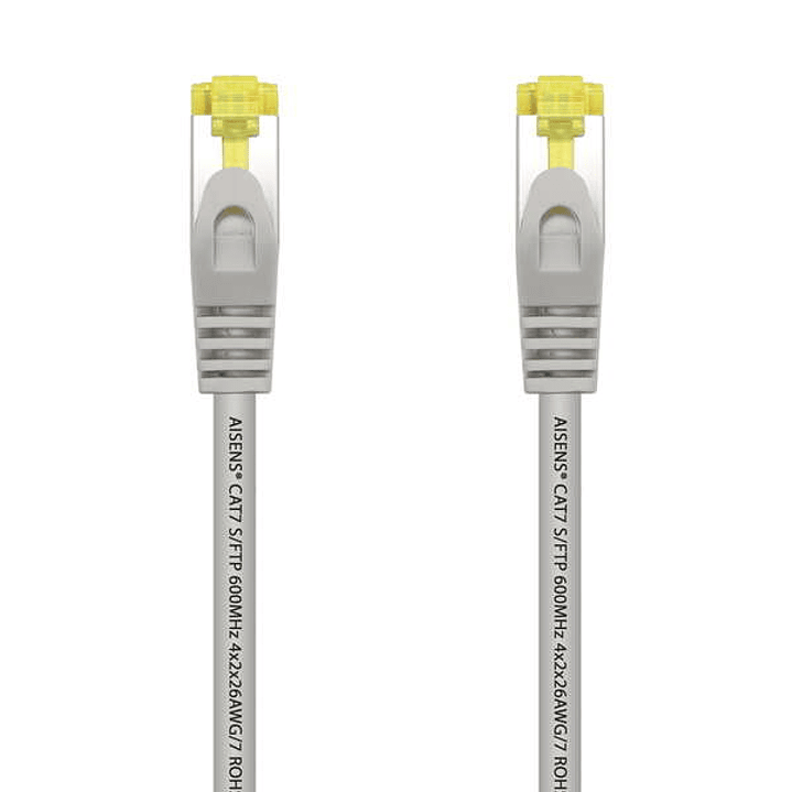 Aisens Cable de Red Latiguillo RJ45 LSZH Cat.7 600 Mhz S/FTP PIMF AWG26 - 10M - Color Gris 1