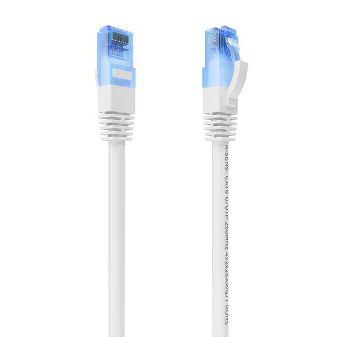 Aisens Cable de Red Latiguillo RJ45 Cat.6 UTP AWG26 CCA - 15m - Color Blanco 1