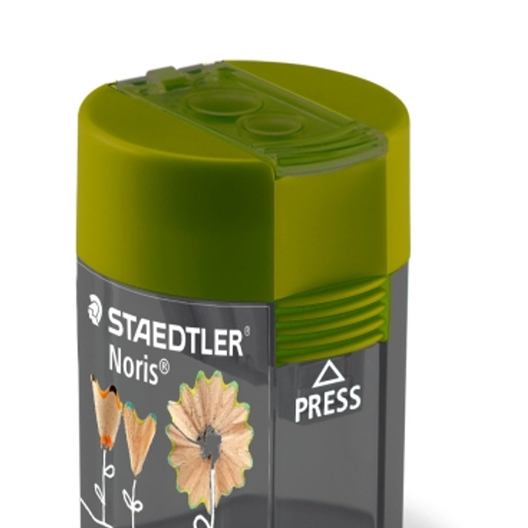Staedtler 512 F Sacapuntas de 2 Orificios con Deposito - Para Lapices de 8.2mm y 10.2mm - Color Verde 1