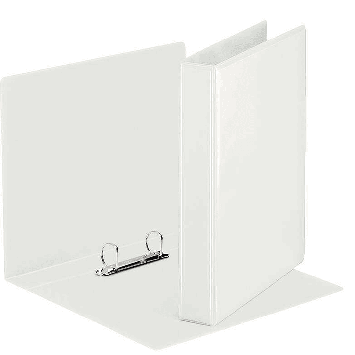 Esselte Carpeta Canguro Gama Basica 16mm A4 - Mecanismo 2 Anillas Redondas - 2 Bolsillos Exteriores - Color Blanco 1