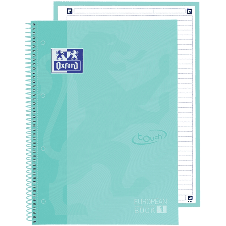 Oxford School Touch Europeanbook 1 Cuaderno A4+ 80 Hojas Microperforadas 1 Linea - Tapa Extradura - Color Ice Mint 1