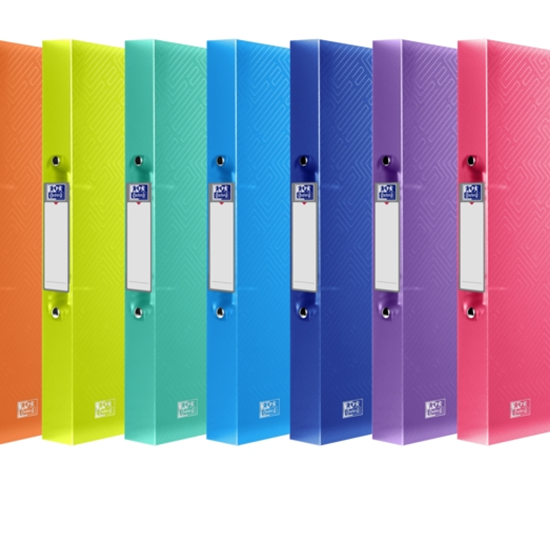 Oxford Urban A4 Carpeta de Anillas - Tapa de Plastico Translucido - Lomo de 40mm - 2 Anillas de 30mm - Colores Surtidos 1