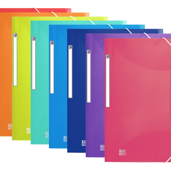 Oxford Urban A3+ Carpeta de Gomas con 3 Solapas A3+ - Plastico Translucido - Lomo de 15mm Ampliable hasta 25mm - Colores Surtidos 1