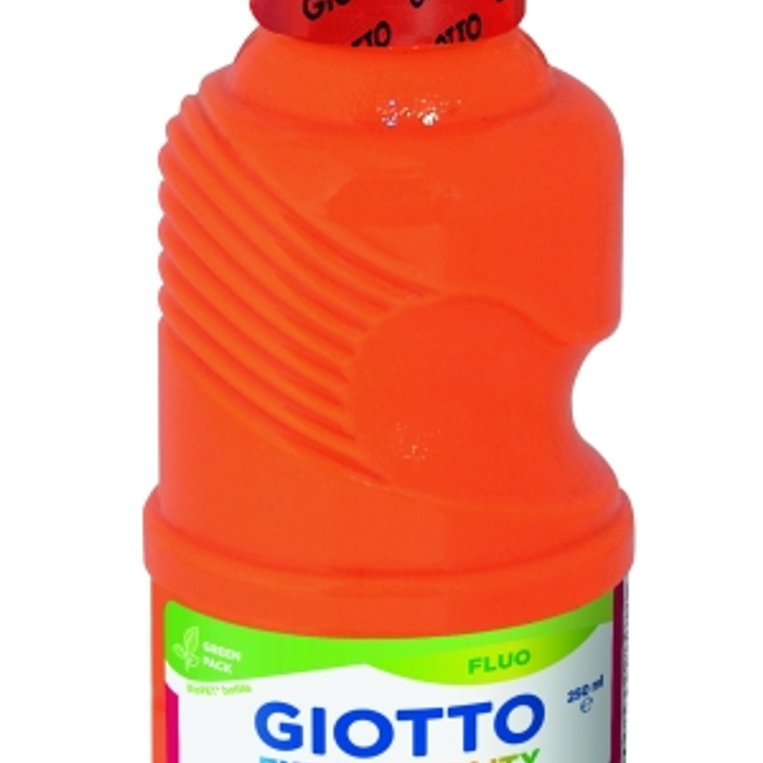 Giotto Extra Quality Fluo Tempera - 250ml - Lispa para el Uso - Botella Bio Pet - Color Naranja Fluorescente 1