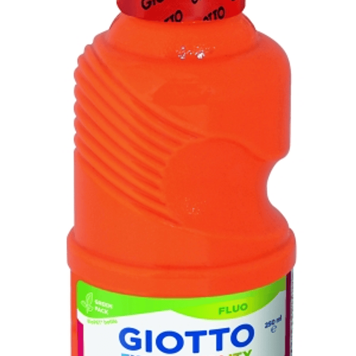 Giotto Extra Quality Fluo Tempera - 250ml - Lispa para el Uso - Botella Bio Pet - Color Naranja Fluorescente 1