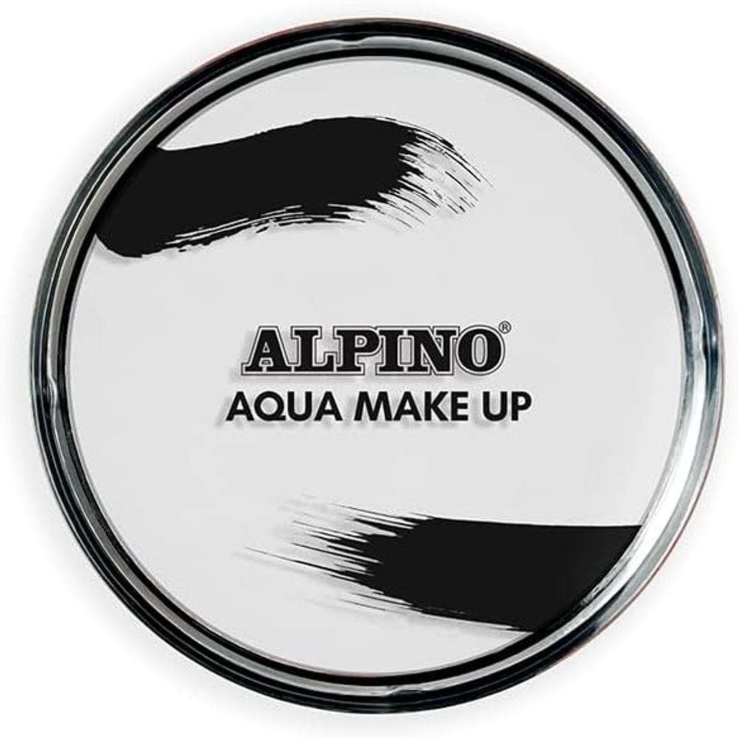 Alpino Aqua Make-up Polvera de Maquillaje Facial Acuarelable - Se Lava con Agua y Jabon - Color Blanco 1