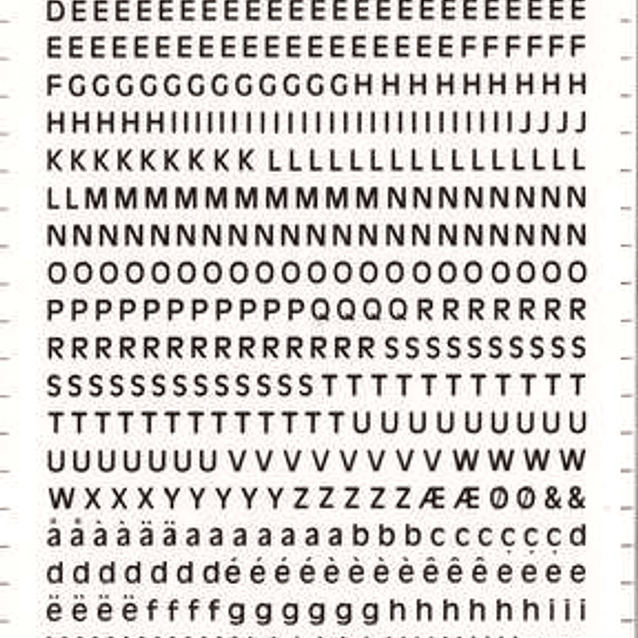 Apli Letras y Numeros Transferibles Super 4mm - 706 Caracteres - Negros Intensos 1