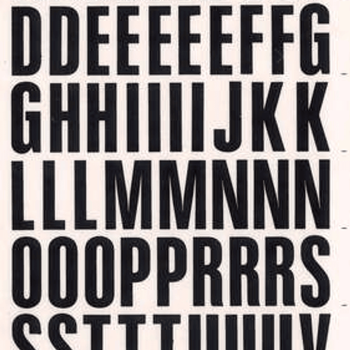 Apli Letras Transferibles Super Negras 24mm - 86 Caracteres - Facil Aplicacion - Gran Calidad - Resistente al Agua - Negro 1