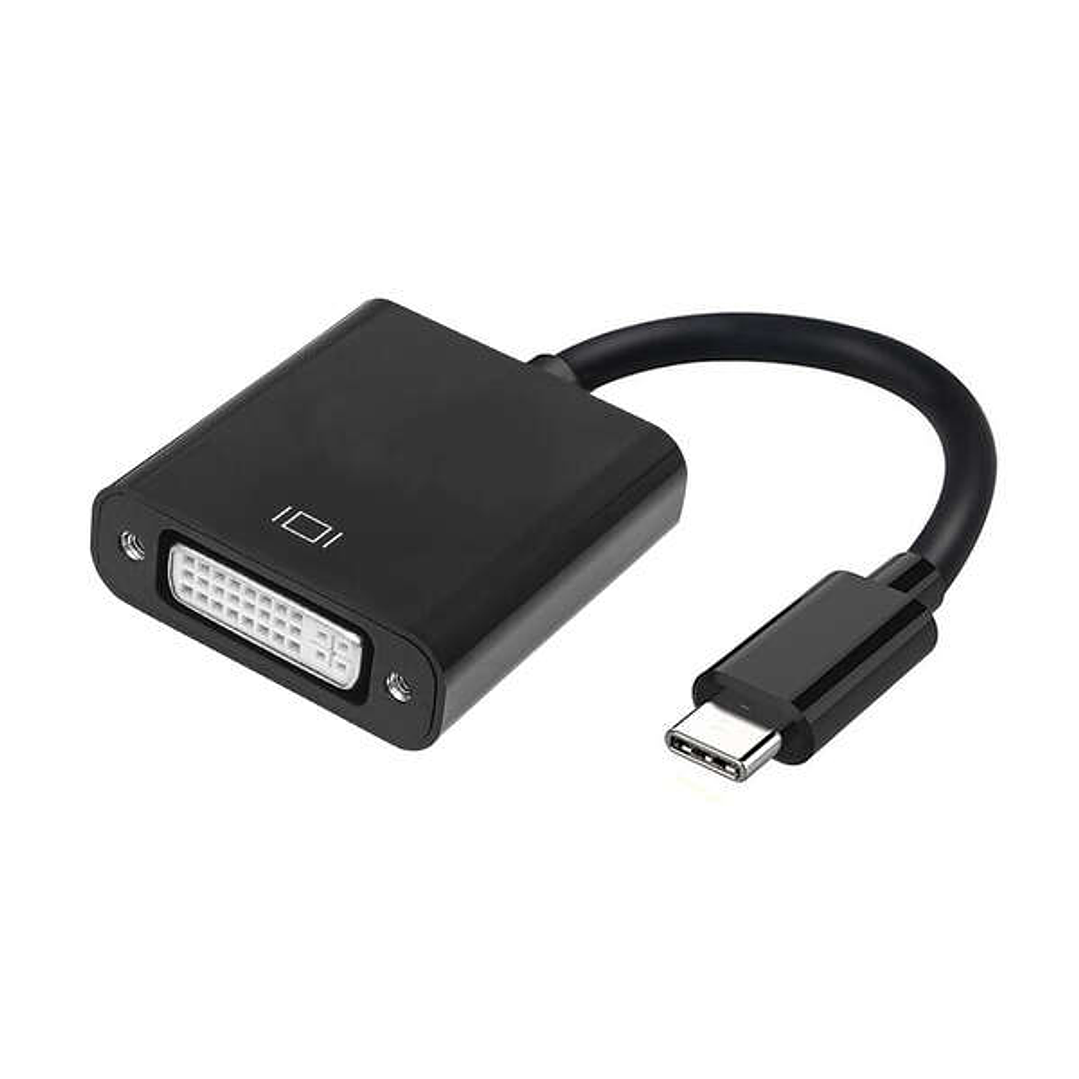 Aisens Conversor USB-C a DVI-I - USB-C/M-DVI 24+5/H - 15cm - Color Negro 1