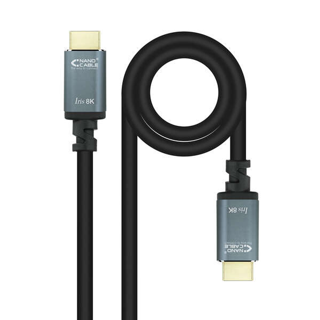Nanocable Cable HDMI 2.1 IRIS 8K Macho a HDMI 2.1 IRIS 8K Macho 2m - Color Negro 1