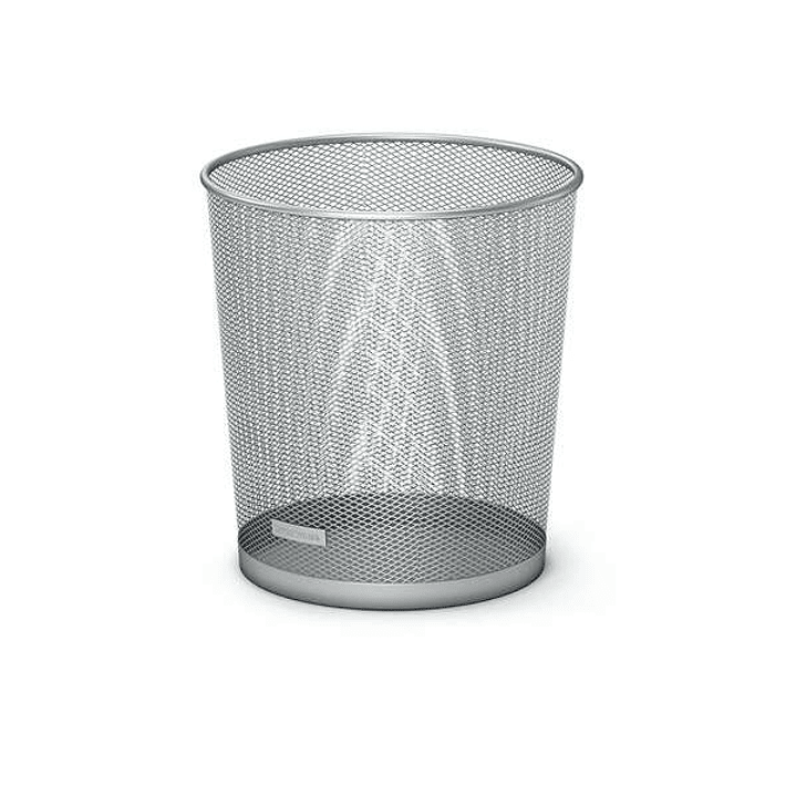 Erichkrause Compass Papelera de 12L - Base Redonda - Acero Inoxidable - Ideal para Oficinas - Color Plata 1