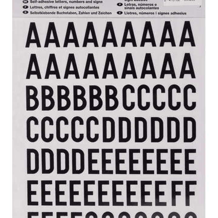 Apli Letras de Palo Mayusculas Adhesivas - Altura 20mm - Color Negro - Pack de 4 Hojas (301 Letras) 1