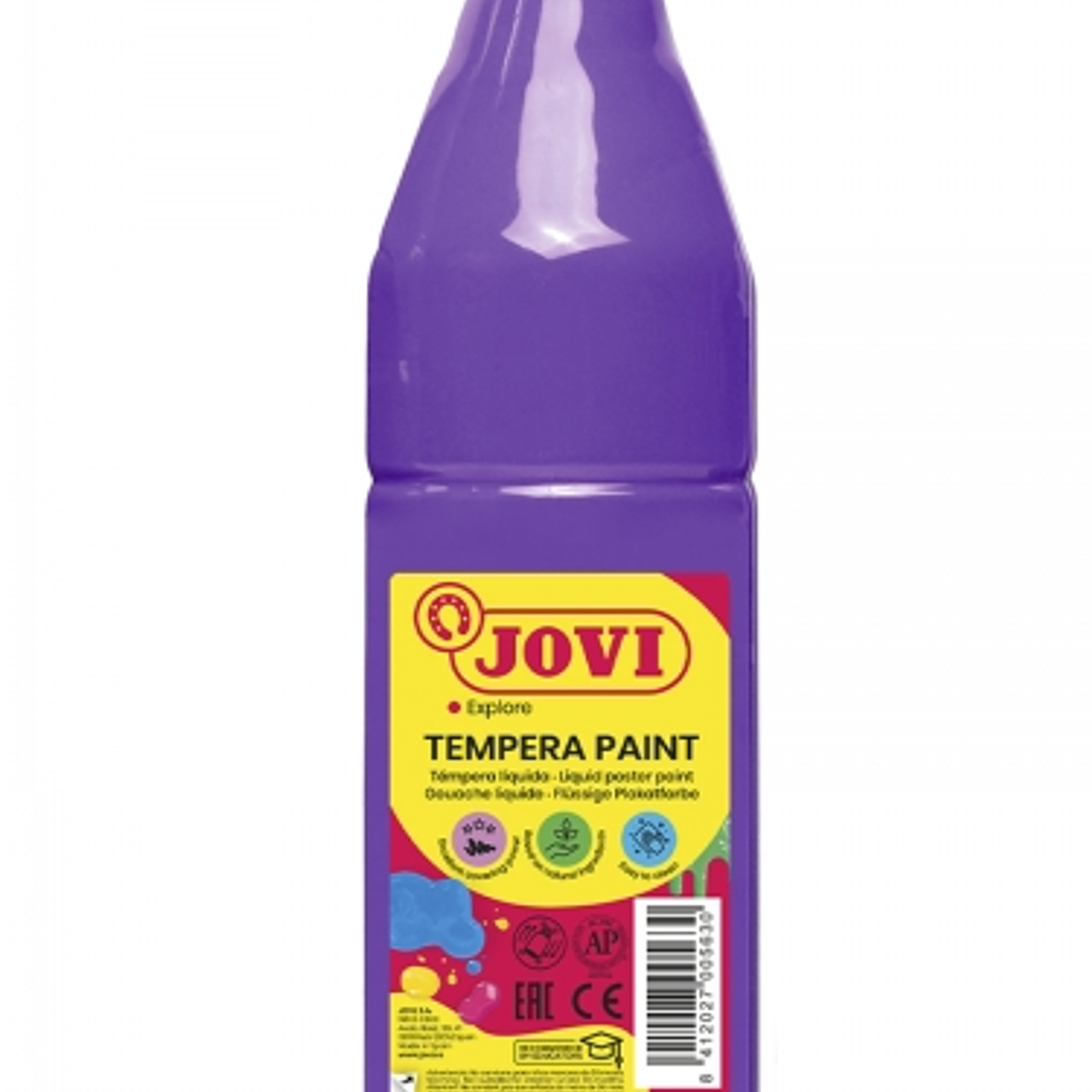 Jovi Tempera Paint Tempera Liquida 500ml - Base Agua - Lista para Usar - Alto Poder Cubriente - Secado Rapido - Excelente Fluidez - Adherencia en Mult 1