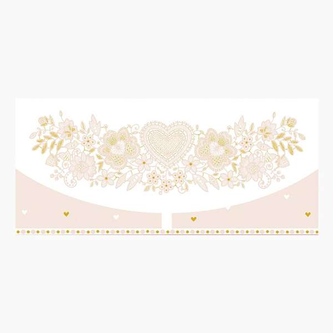 Pictura Tarjeta Money Cards - Tarjeta de Regalo Tipo Sobre Horizontal - Tematica Corazones y Flores - 21.3x9.6cm - Embolsada Individualmente en Celofa 1