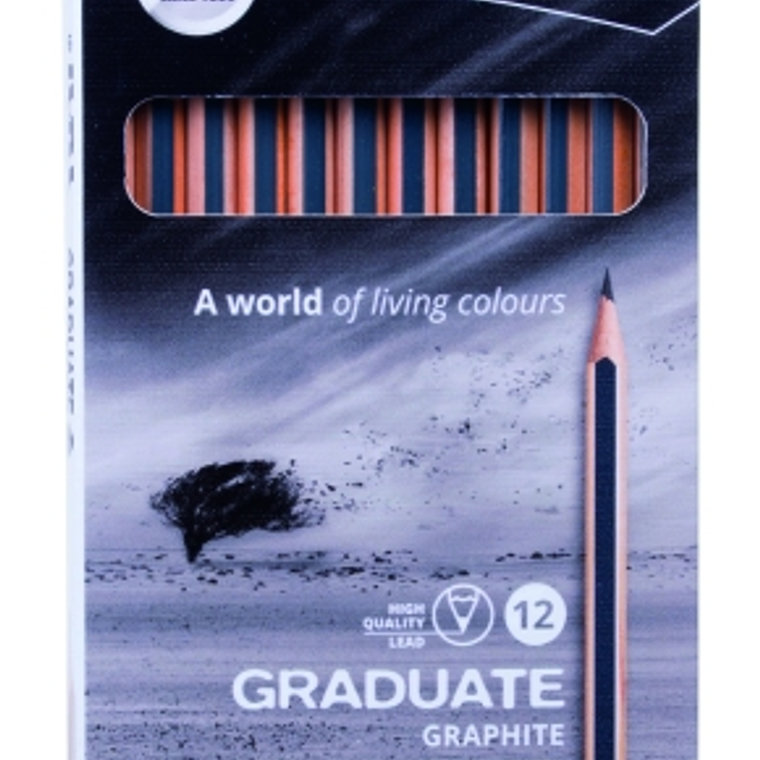 Lyra Graduate Pack de 12 Lapices de Grafito - Graduaciones Surtidas - Color Negro 1