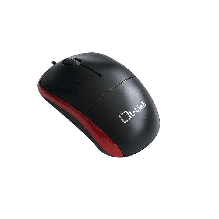 L-Link LL-2080-R Raton Optico USB Negro/Rojo 1.2m 1