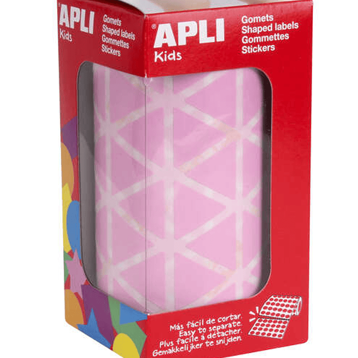 Apli Pack de 2.832 Gomets Triangulares 20x20x20mm - Adhesivo Permanente - Ideal para Actividades Creativas y Desarrollo de Habilidades - Color Rosa 1