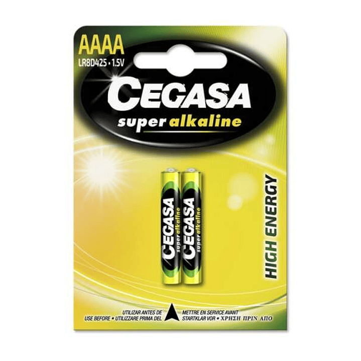 Cegasa Super Alkaline LR8D425 Pack de 2 Pilas AAAA - Alta Tecnologia - Fiabilidad - Elevado Rendimiento - Maximas Prestaciones 1