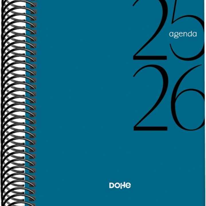 Dohe System Agenda Escolar 25/26 Espiral A6 - Dia Pagina - Papel 70g/m2 - Cubierta de Carton Plastificado - Color Azul 1