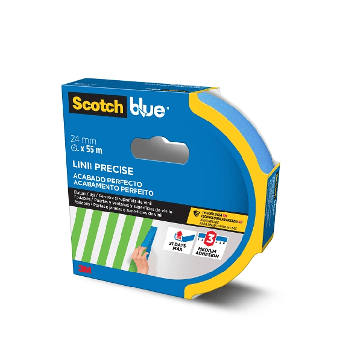 Scotchblue Cinta de Enmascarar para Lineas Precisas - 24mm x 55m - 100% PEFC - Color Azul 1