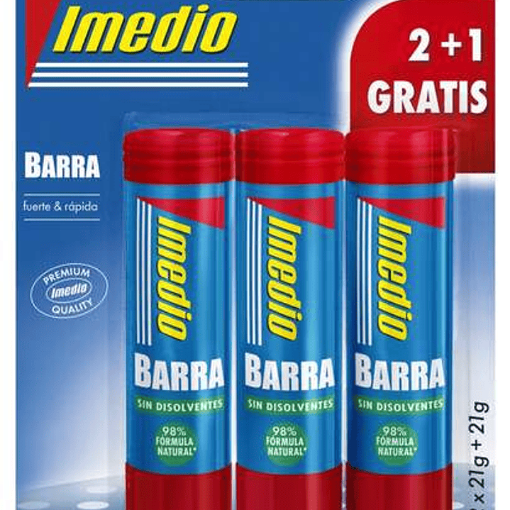 Imedio Pack de 3 Barras de Pegamento de 21grs - Sin Disolventes - Lavable - Apto para Uso Escolar 1
