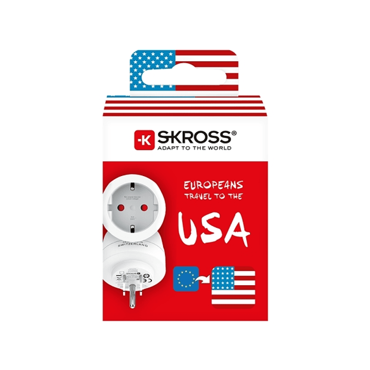 Skross Adaptador de Viaje de Europa a Estados Unidos - Color Blanco 1