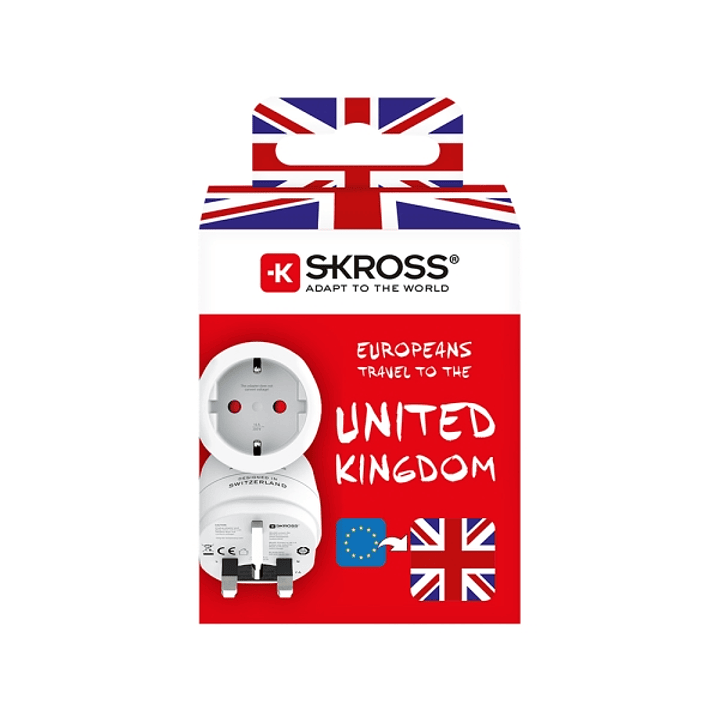 Skross Adaptador de Viaje de Europa a Reino Unido - Color Blanco 1