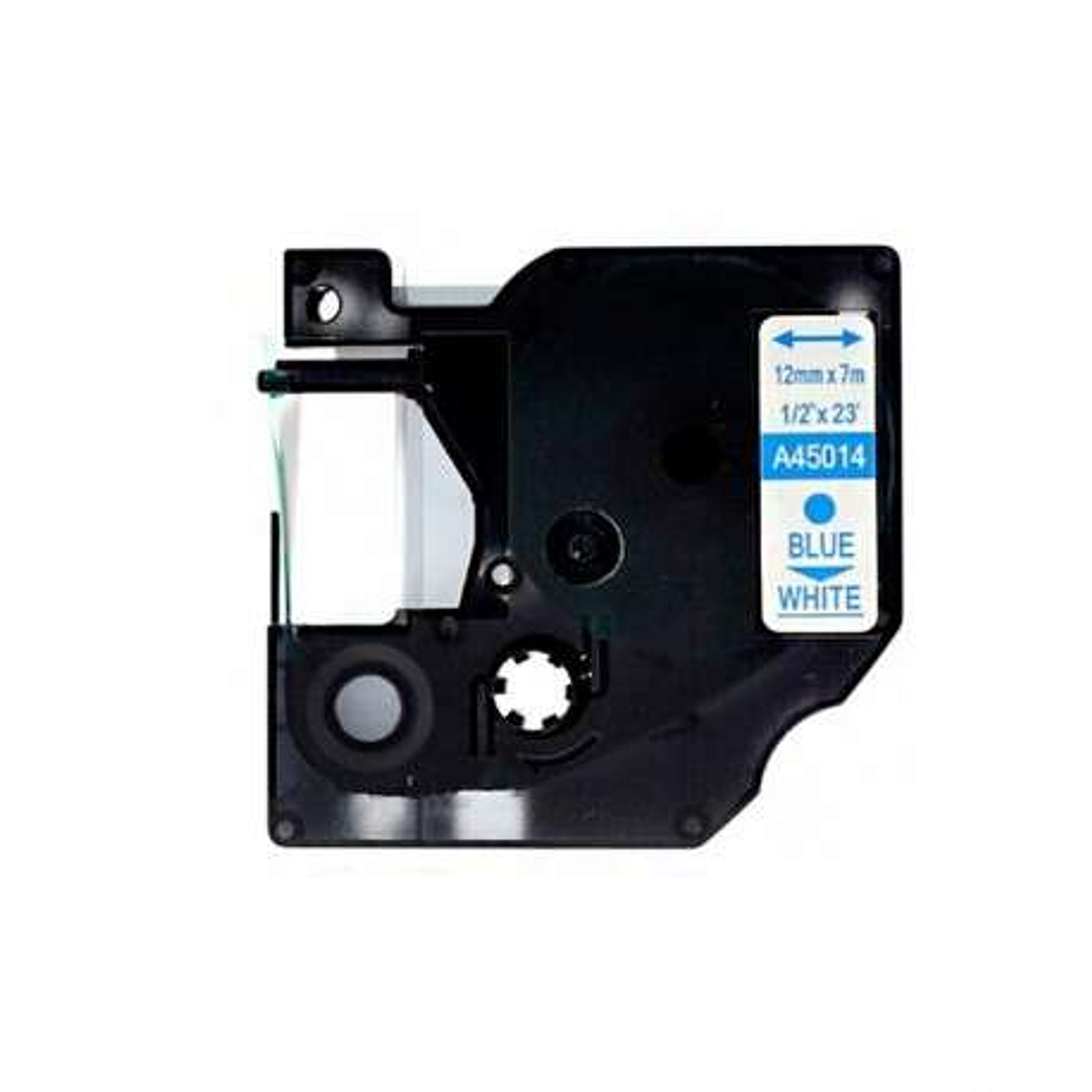 Dymo D1 45014 Cinta de Etiquetas Generica para Rotuladora - Texto azul sobre fondo blanco - Ancho 12mm x 7 metros - Reemplaza S0720540 1