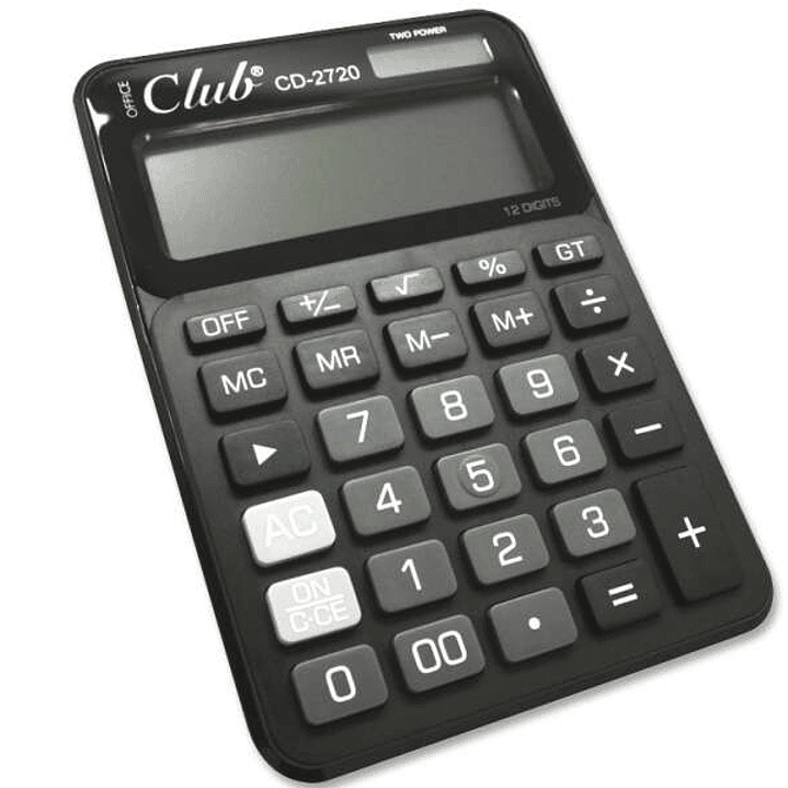 Ingraf CD-2720-12 Calculadora de 12 Digitos - 4 Teclas de Memoria - Tecla de Doble Cero - Calculo de Porcentaje - Tecla de Suma Extragrande - Tecla de 1