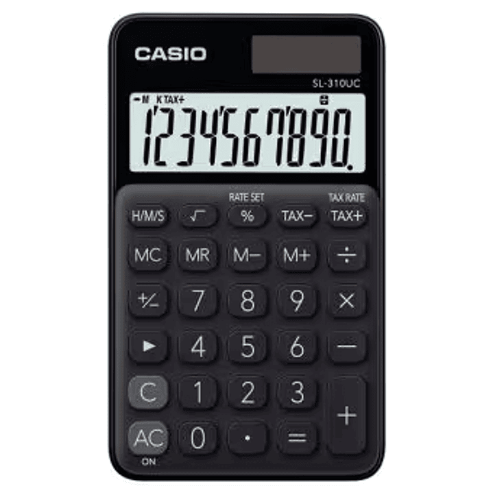 Casio SL-310UC Calculadora de Bolsillo - Calculo de Impuestos - Pantalla LCD de 10 Digitos - Solar y Pilas - Color Negro 1