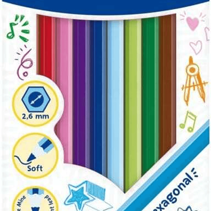 Pelikan Caja de 12 Lapices de Colores Hexagonales Lacados - Mina Antirotura - Certificacion FSC 1