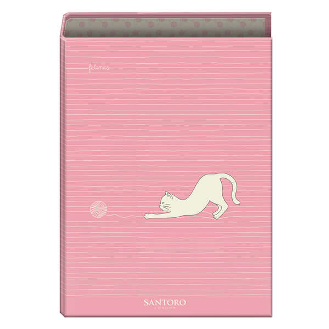 Dohe Santoro Felines Carpeta de 4 Anillas Formato Folio - Cubierta de Carton Forrado - Anillas Niqueladas de 40mm 1
