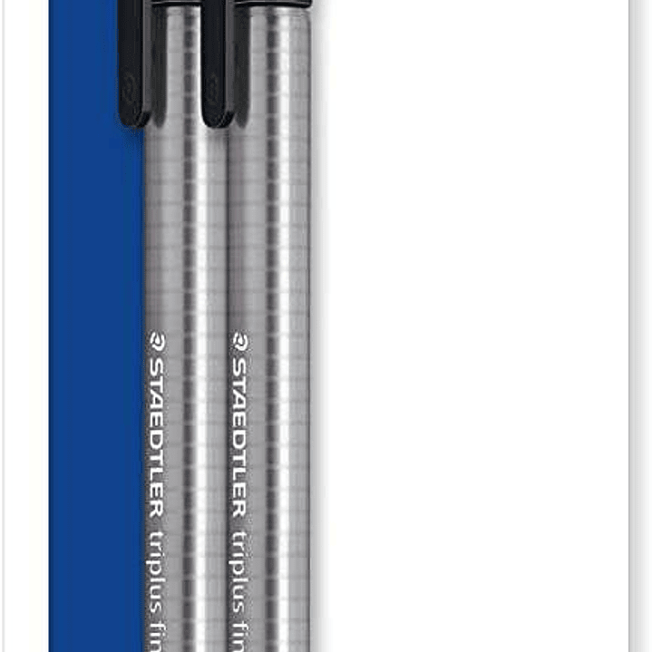 Staedtler Triplus Fineliner 334 Pack de 2 Rotuladores de Punta Fina - Trazo de 0.3mm Aprox - Diseño Ergonomico - Tinta Base de Agua - Color Negro 1