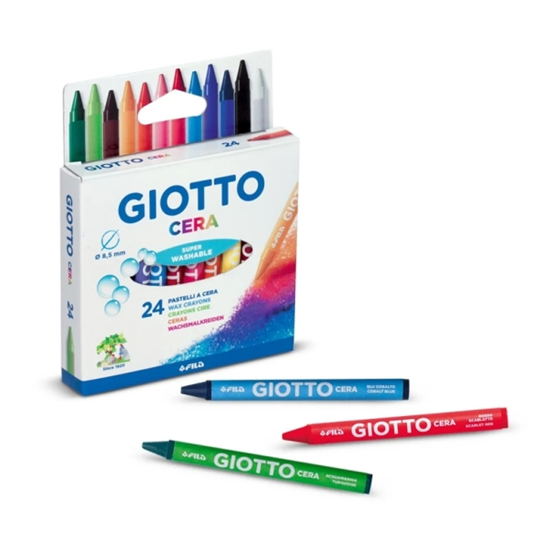 Giotto Pack de 12 Lapices de Cera - Extraresistentes - Facil de Sacar Punta - No Mancha 1