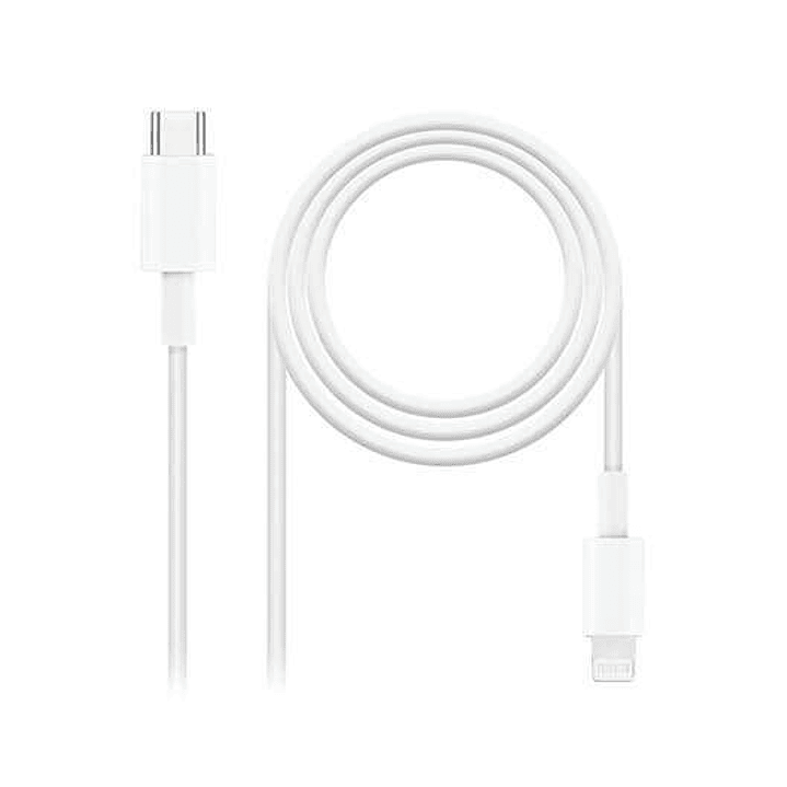 Nanocable Cable USB-C Macho a Lightning Macho 2m - Color Blanco 1