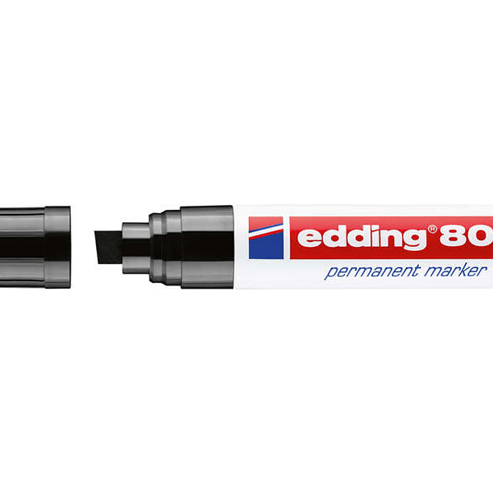 Edding 800 Rotulador Permanente - Punta Biselada - Trazo entre 4 y 12 mm. - Recargable - Secado Instantaneo - Color Negro 1